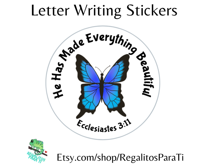 Butterfly Printable Stationary Set - Letter Writing Paper & Scripture Stickers