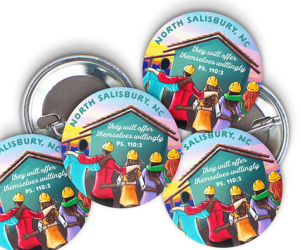 Happier To Give Customized LDC / Disaster Relief Button Pins