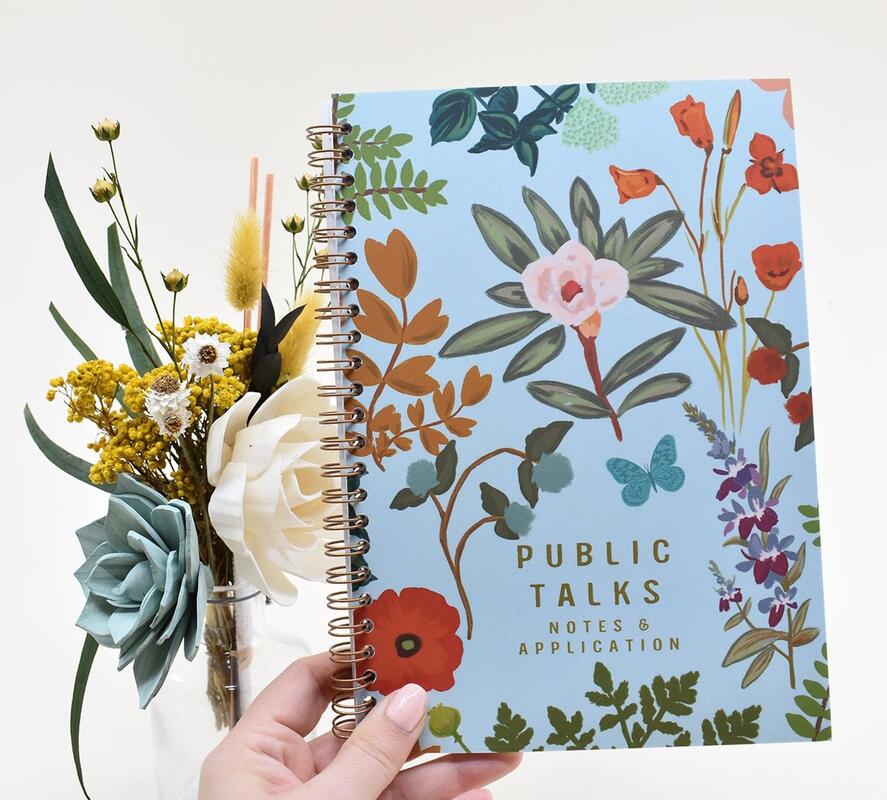 Happier To Give Floral Meeting Notebook