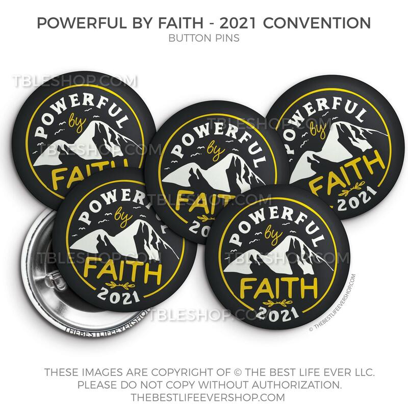 Powerful by Faith Button Pin Set - 2021 Regional Convention - jw pioneer gifts - best life ever 