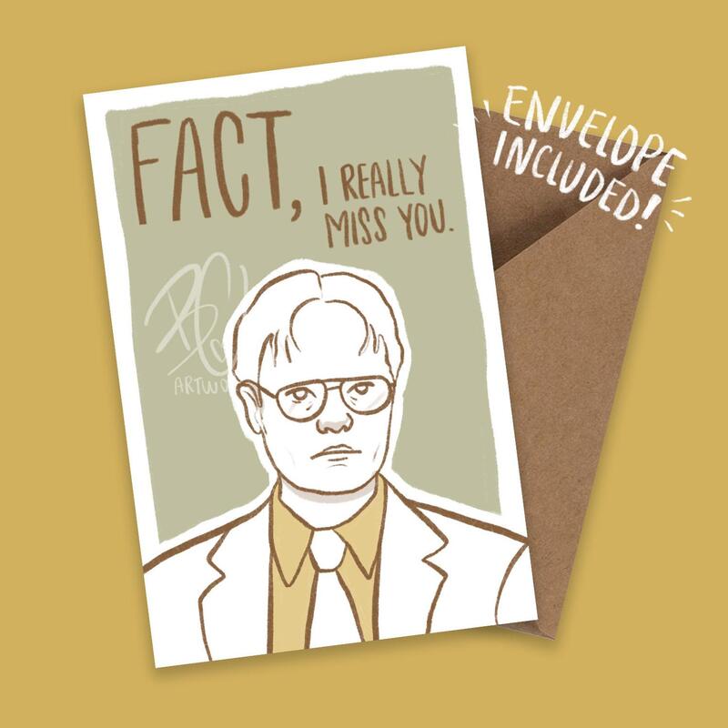 Dwight Schrute The Office I Miss You Funny Friendship Card - - Shared by Regalitos Para Ti - Discover unique handmade / designed gifts and support small businesses