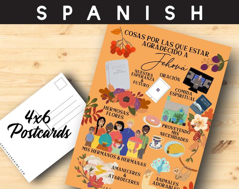 Encouragement postcards English & Spanish JW Gifts by Gingers Five & Dime