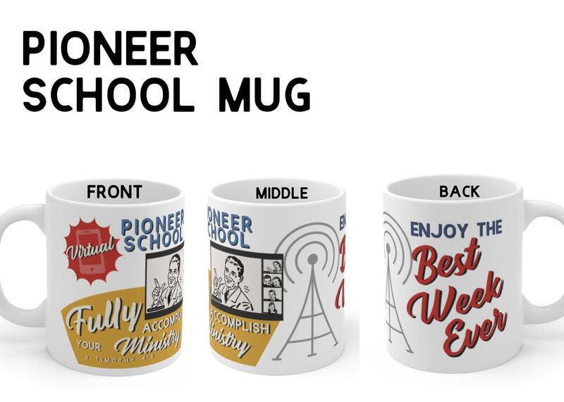 Pioneer School mug English & Spanish JW Gifts by Gingers Five & Dime
