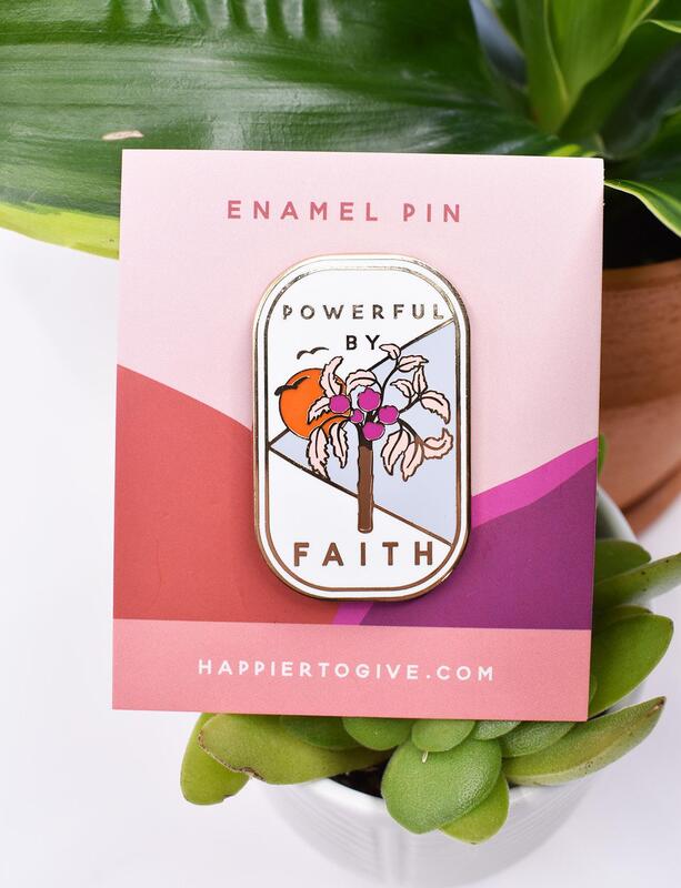 Happier To Give Powerful By Faith Convention Enamel Pin