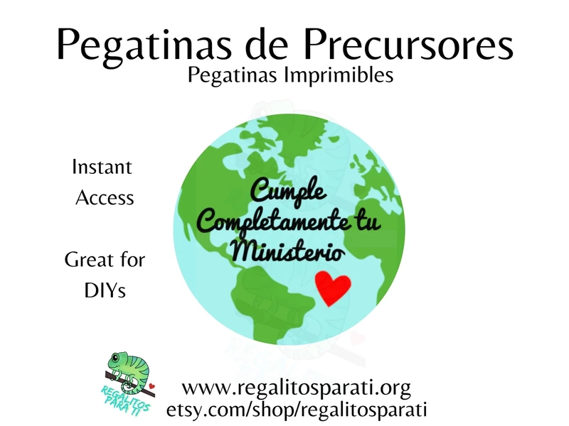 SPANISH 2023 Pioneer School Gifts Stickers Tags Instant Download Escuela de Precursor Cumple Completamente tu Ministerio pegatinas