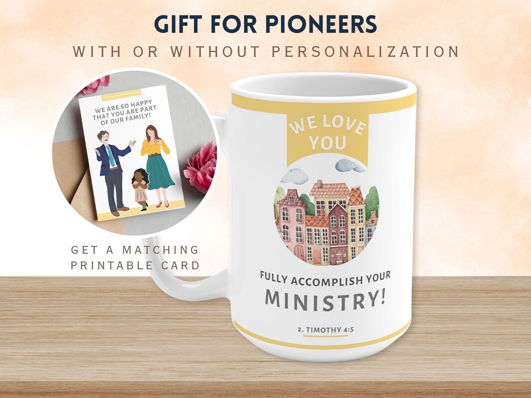 JW Pioneer Appreciation Gift Mug Unique JW Thank You Gift Personalized Pioneer Present Pioneer School Gift Bag Coffee Mug PSS