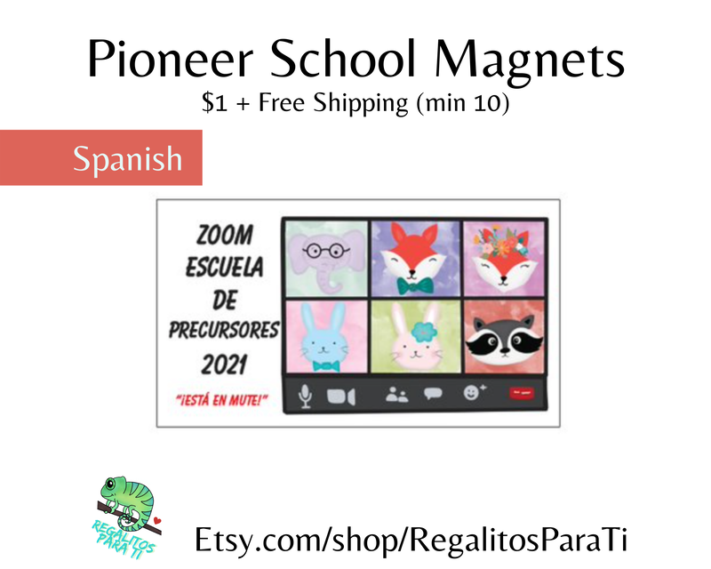 Zoom Pioneer School Magnets & Year Text Magnets Jw Gifts Spanish