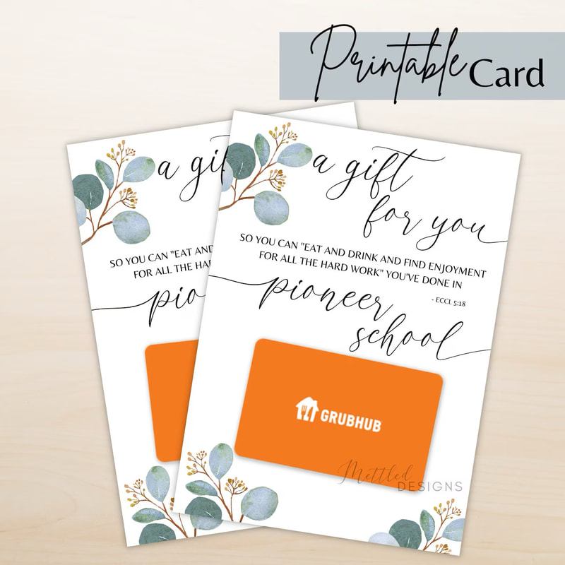 JW 2023 Pioneer School Printable Gift Card, Digital Download Greeting Gift Card