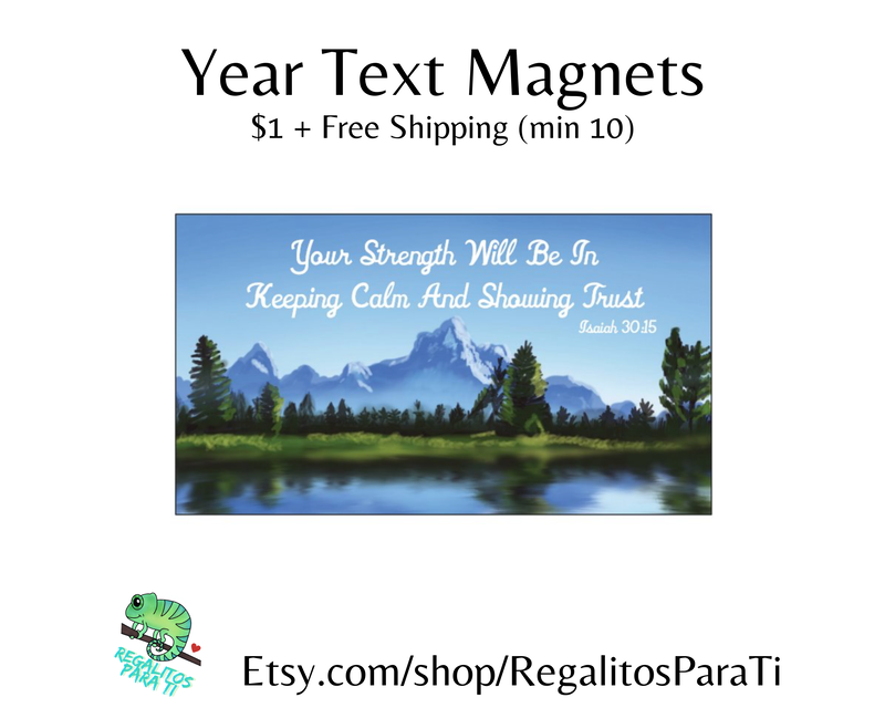 Year Text Magnets