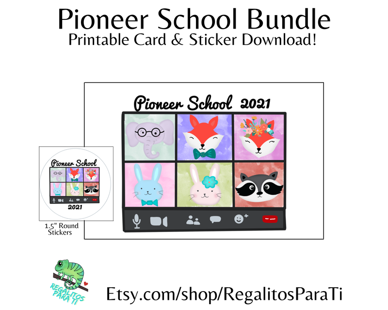 Zoom Pioneer School DIY Gift Ideas Printable Card and Sticker Download